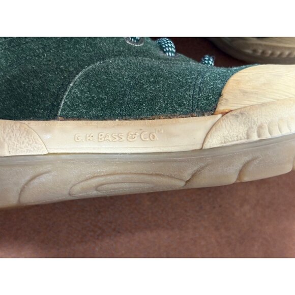 G.H. BASS & CO BIG KIDS GREEN SUEDE LEATHER SHOES RUBBER SOLE Y2K SIZE 4.5M - Picture 9 of 9